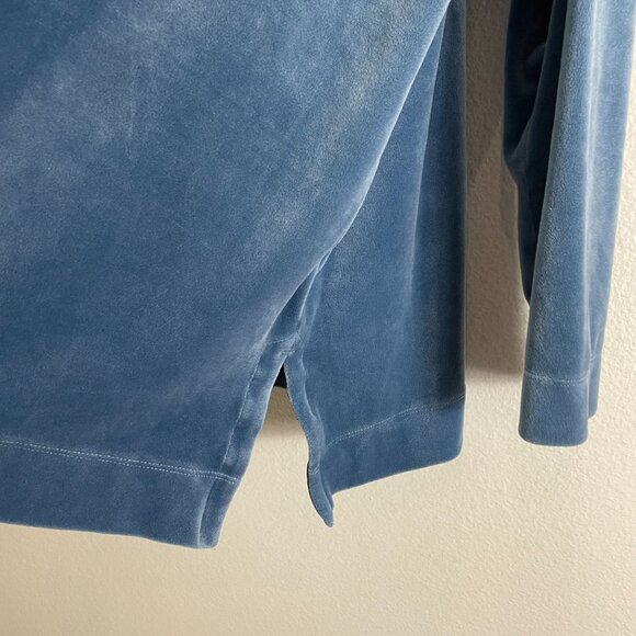 Pure Jill Womens Plus 2X Dusty Blue V Neck Long Sleeve Velour Velvet Tunic Top - Picture 11 of 12